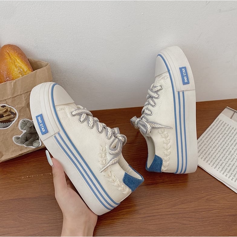 TOPGROSIR LV0163 SEPATU SNEAKERS WANITA IMPORT KANVAS BER STAR/FASHION WANITA KOREA TALI KEPANG