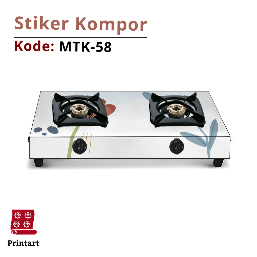 Stiker Kompor 1 Tungku dan Sticker Kompor 2 Tungku Motif Minimalis Kode MTK-58