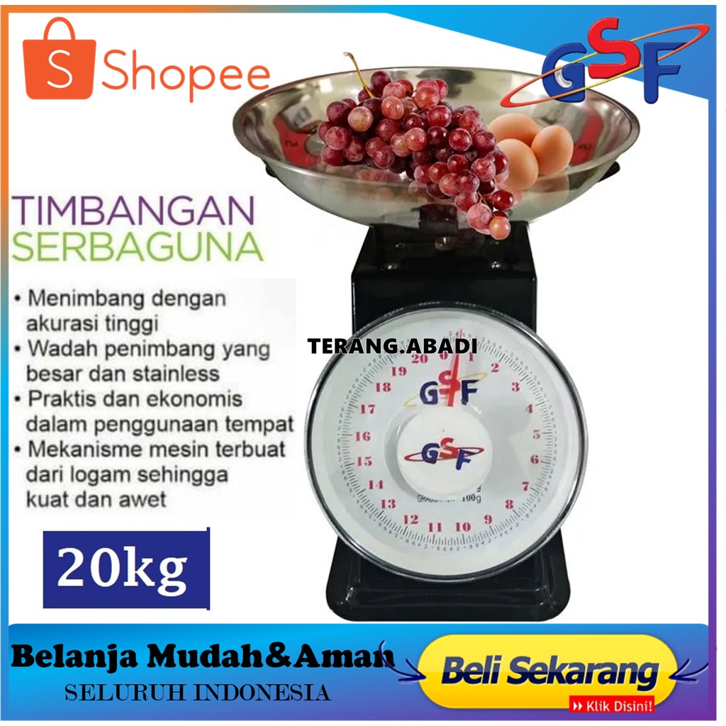 Timbangan buah GSF 20 kg timbangan manual kapasitas 20 kg Timbangan Sembako timbangan jarum