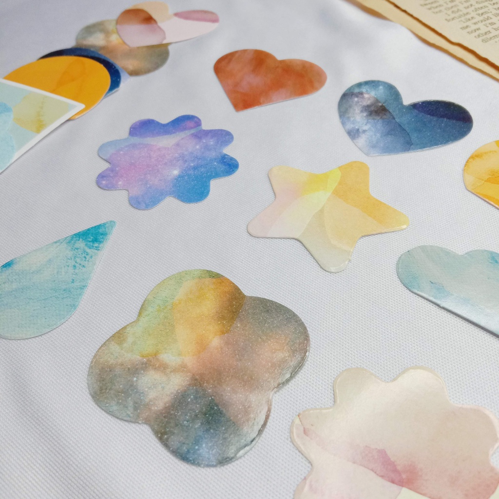 STICKER VINTAGE GALAXY SHAPE | STIKER SCRAPBOOK | STIKER AESTHETIC