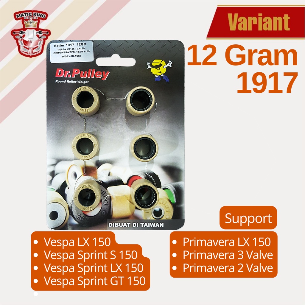 Roller motor matic Sprint LX Primavera iget 150 S150 3V DR PULLEY 8 gr sd 15,5 gr tipe 1917