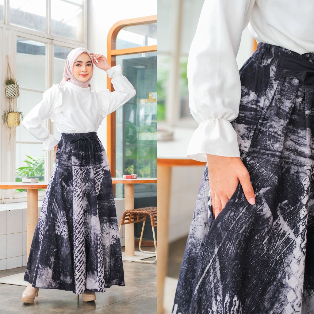 Rok Batik Bawahan Wanita Cap Payung Panjang Jumbo Premium Kekinian Modern Klasik Big Size Motif Sell