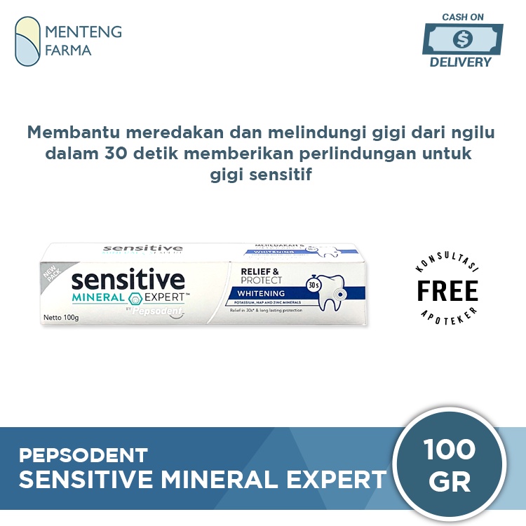 Pepsodent Sensitive Mineral Expert Whitening 100 Gr - Pasta Gigi Ngilu dan Sensitive