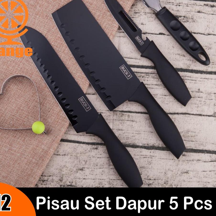 STAR BRANDS Pisau Dapur 1 Set Isi 5 Pcs Pisau Dapur/Pisau Serbaguna 