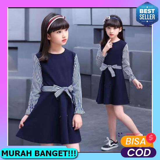 Baju Dress Anak Perempuan Brukat Terbaru 2022 Model Kekinian Pesta Natal Imlek Korea Style Bahan Ard