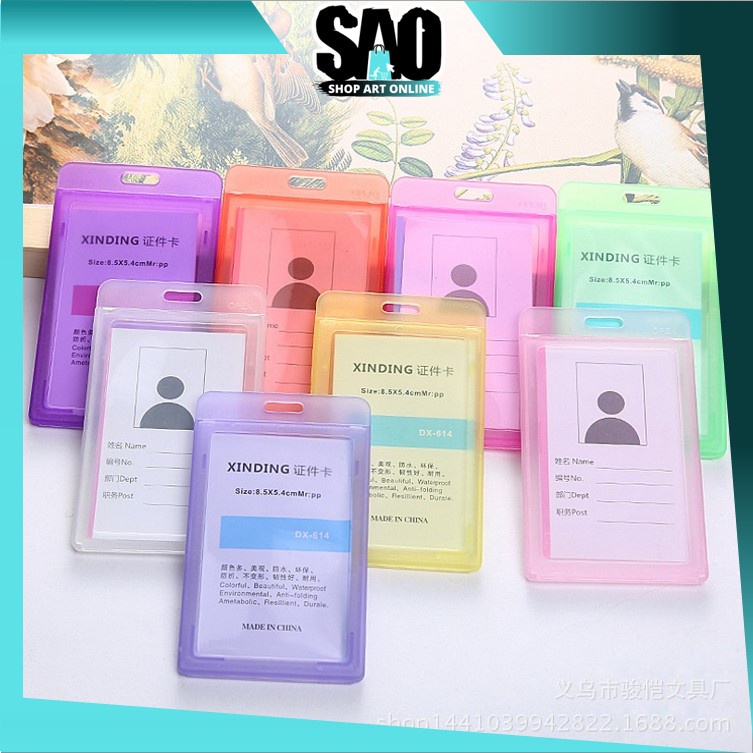 

SAO - 5551 Gantungan Kartu Nama Plastik Vertical Horizontal / Lanyard Potrait Motif Polos Warna Warni / Tanda Pengenal Bening