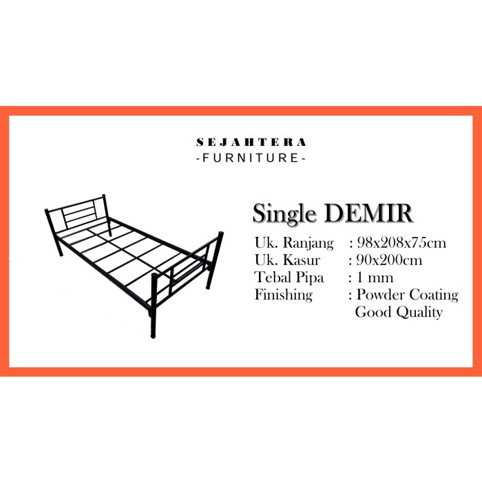 Rangka Ranjang Ranjang Single Ranjang Besi Single Ranjang Ukuran 90 Kuat Murah