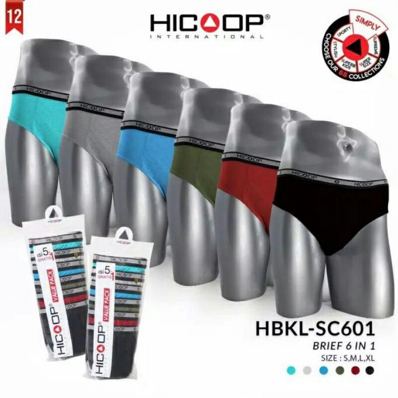 CELANA DALAM SEMPAK BOXER PRIA HICOOP ISI 6 PCS