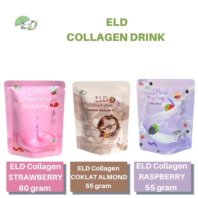 MENERIMA GROSIR ELD Collagen Chocolate almond Choco 55 gram 60 gram drink pemutih badan aman bumil b