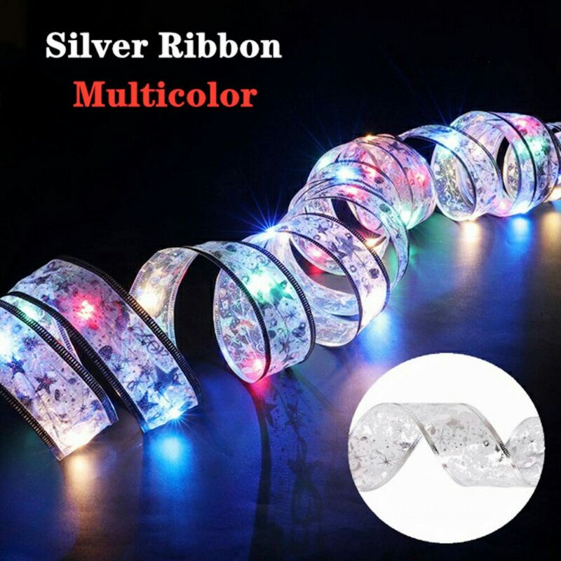 M Lampu LED Dekorasi Pohon Natal Ribbon Christmas Tree 5 Meter aa562 Silver