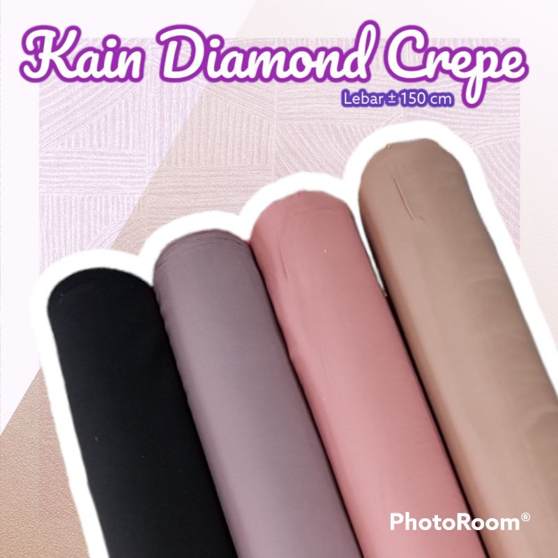Bahan Kain Diamond Crepe Stretch Polos 02 / kain diamon krep halus lembut murah meteran