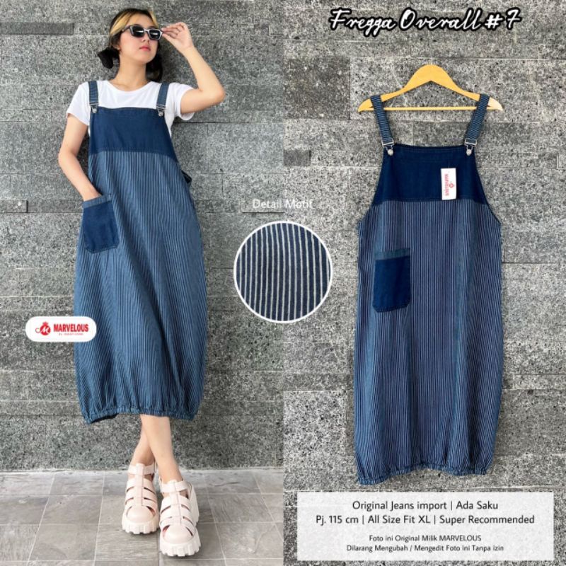 FREGGA OVERALL #7 BY MARVELOUS / OVERALL JEANS WANITA MUSLIMAH / baju wanita