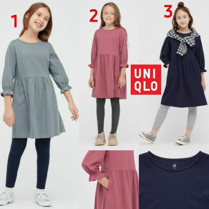 Dress anak perempuan Uniqlo kids branded original baju atasan tunik