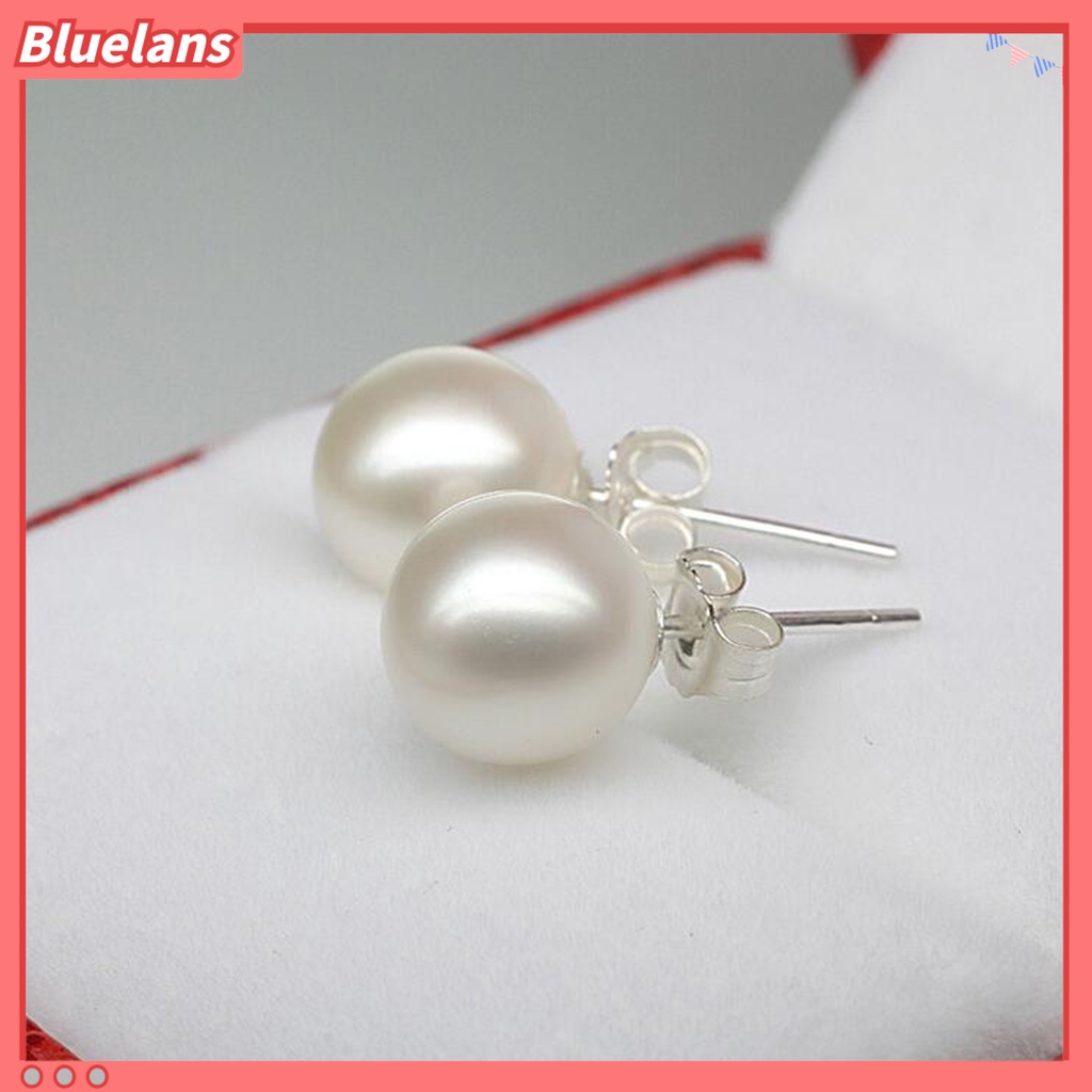 Bluelans Ear Ring White Beautiful Women Fashion Faux Pearl Ear Stud