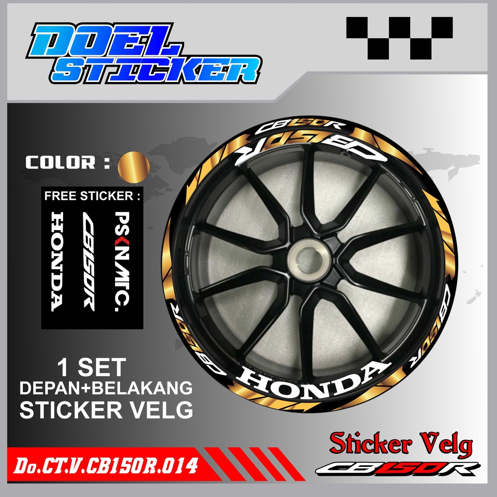 Stiker Cutting Velg CB150R Racing Lis List Variasi Custom CB 150 R Old New Streetfire Set Depan Belakang Doel 014