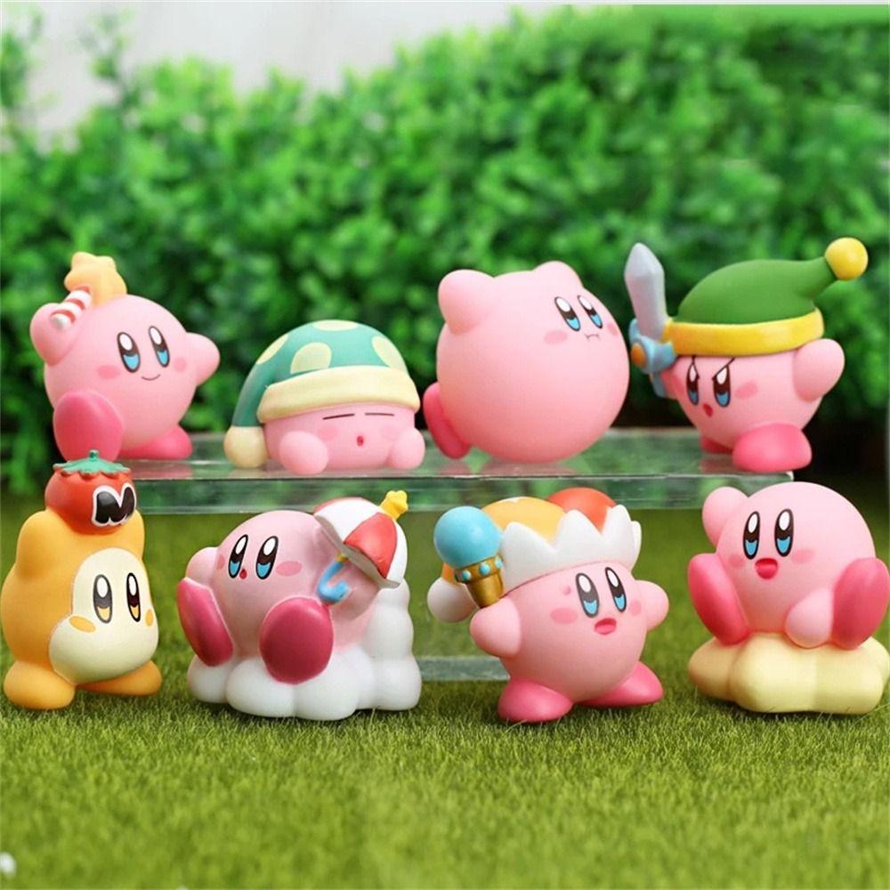 Lanfy Kirby Figure Hadiah Natal Untuk Anak Pink Waddle Dee Kartun PVC Anime Figure