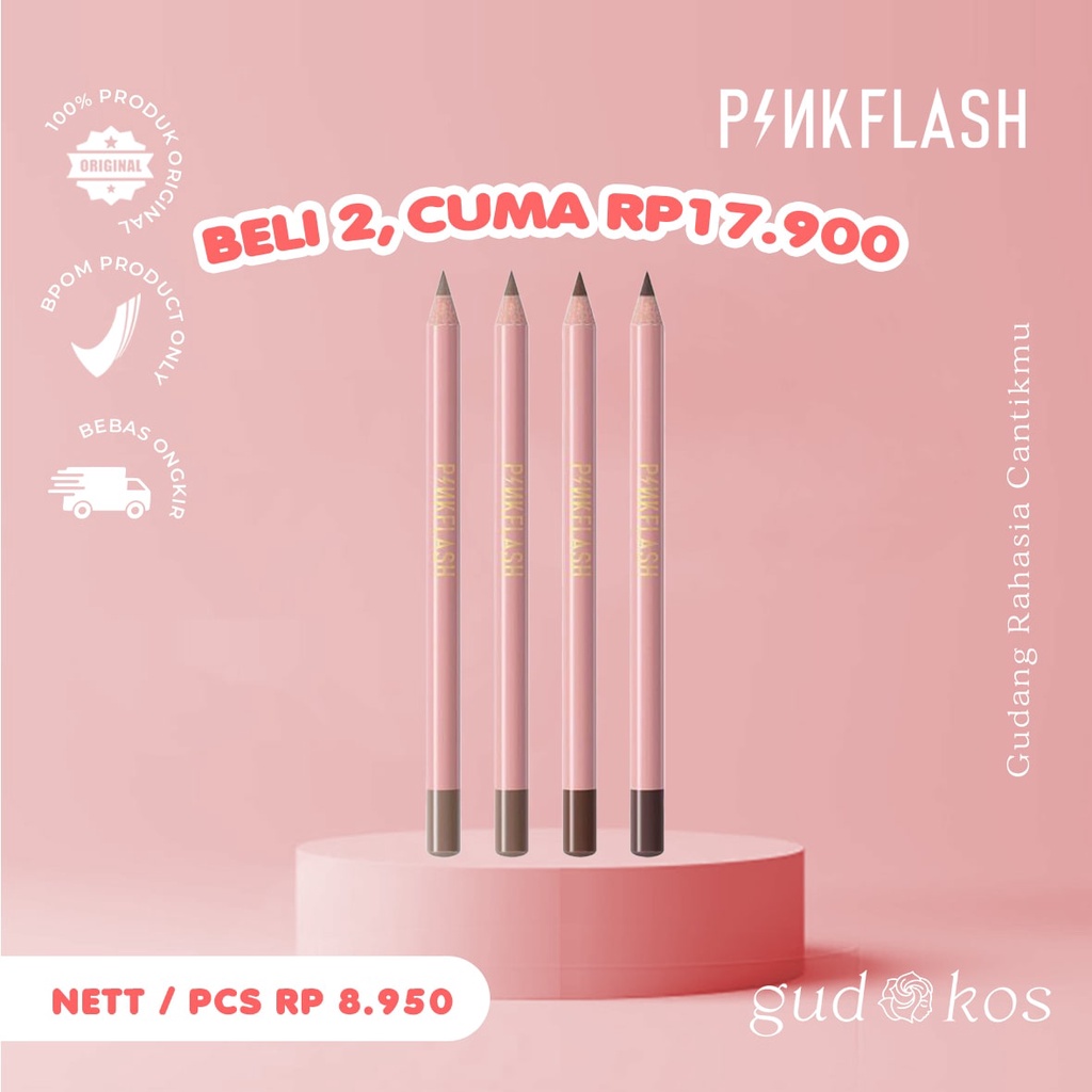 PINKFLASH #Ohmyemoji Waterproof Easy Eyebrow Pencil - Pensil Alis Tahan Lama &amp; Air