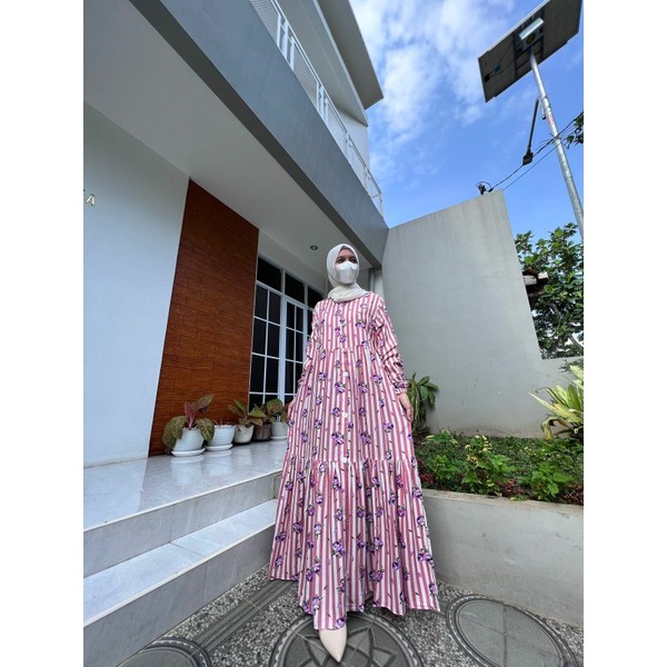GAMIS RAYON VISCOSE PREMIUM SALUR BUNGA DAILY WEAR