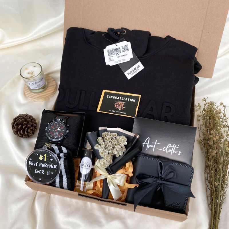HAMPERS HOODIE PREMIUM KADO ULANG TAHUN COWOK KEREN / KADO AESTHETIC/ KADO ULANG TAHUN COWOK / KADO WISUDA / KADO COWOK KEIKINIAN / HADIAH ULTAH / KADO ULTAH / GIFT BOX GRADUATION