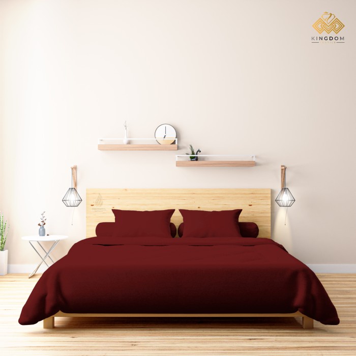 SEPREI Sprei Murah Goldwell 120&180 Katun Polos Setara Seprai Fata/Monalisa 3 - Maroon, 90x200x20 ka