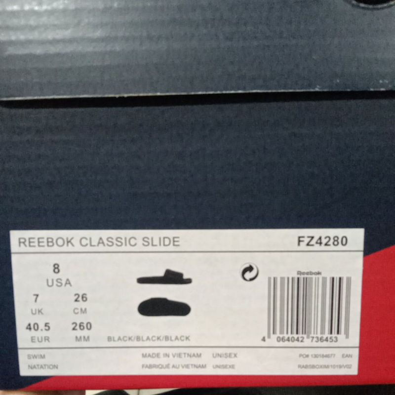 Sandal Reebok classic slide black &amp; navy