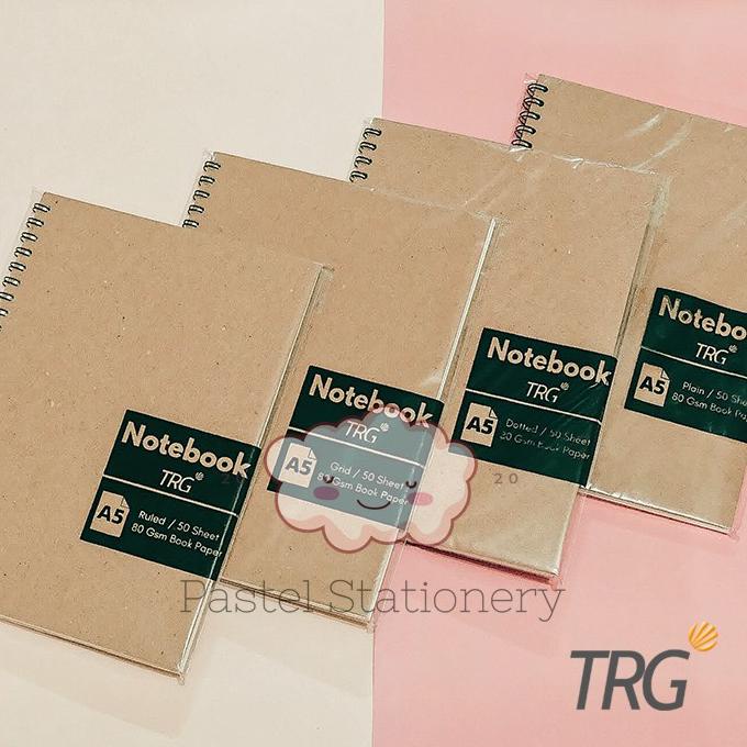 

➴gf Bayar Di Tempat➴ Buku Tulis Catatan A5 Dotted Grid Plain Ruled TRG - TRG Kraft Cover Spiral Notebook A5 37