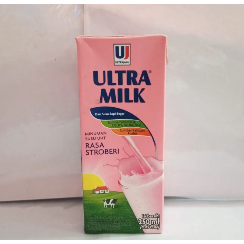 

Ultra Milk Susu UHT Strowberry 250 Ml Kotak