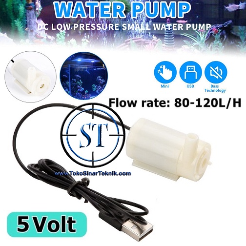 Pompa Air Mini Pump USB DC 5V 1A Micro Mini Submersible Water Pump