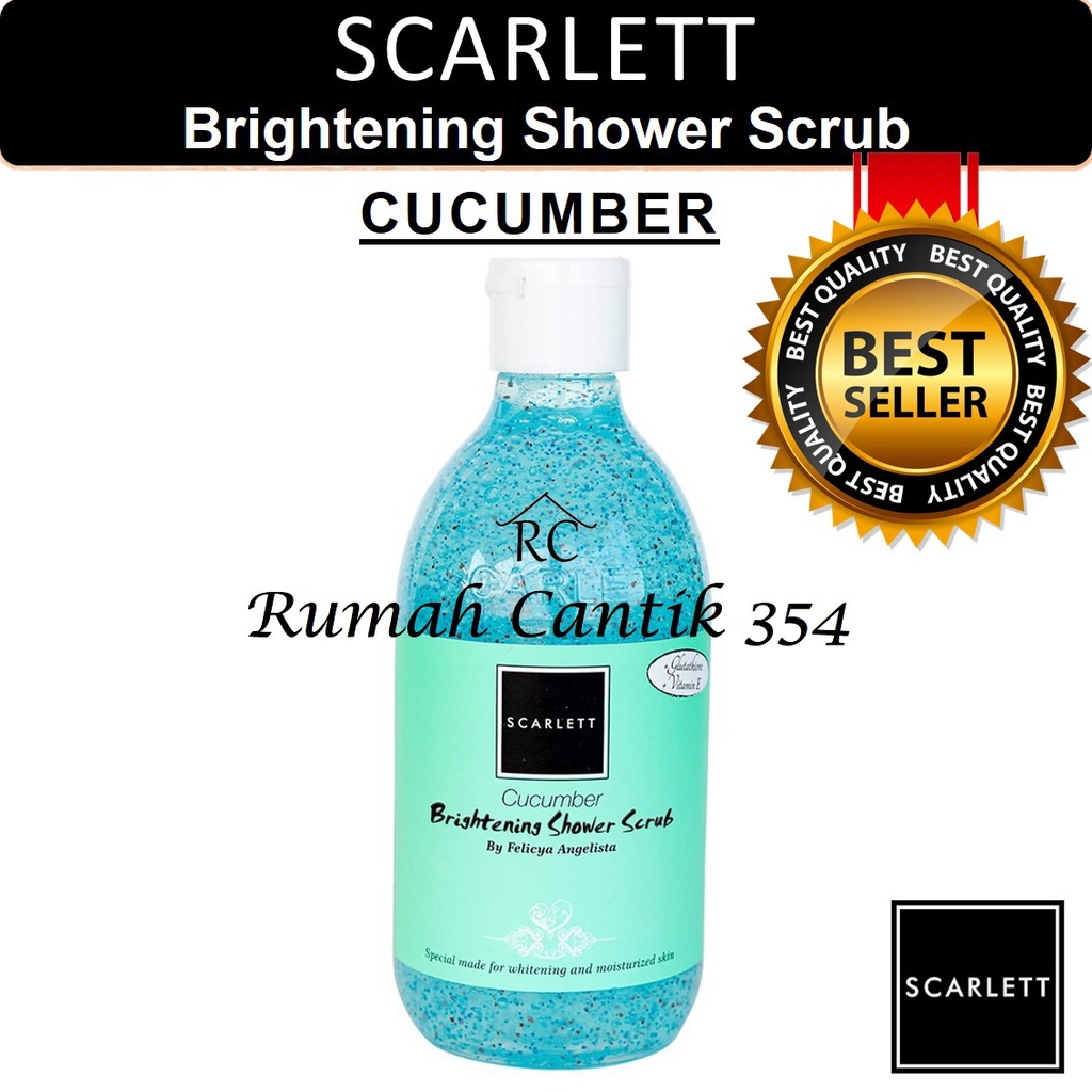 Scarlett Whitening Shower Scrub Cucumber 300ml Rumah Cantik 354 Body Soap Sabun Cair Perawatan Kulit Tubuh