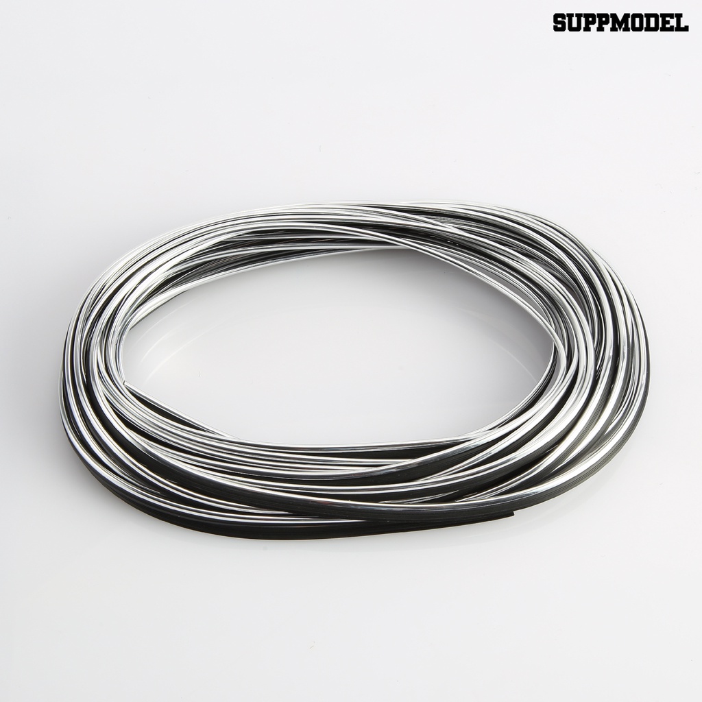 Sm - LBWS-297 Seal Strip Silver Plating Karet 10m Untuk Dekorasi Kaca Depan Mobil