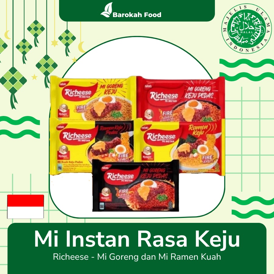 

Mi Richeese Keju - Mie Goreng & Kuah Ramen Instan Pedas level 0 3 5