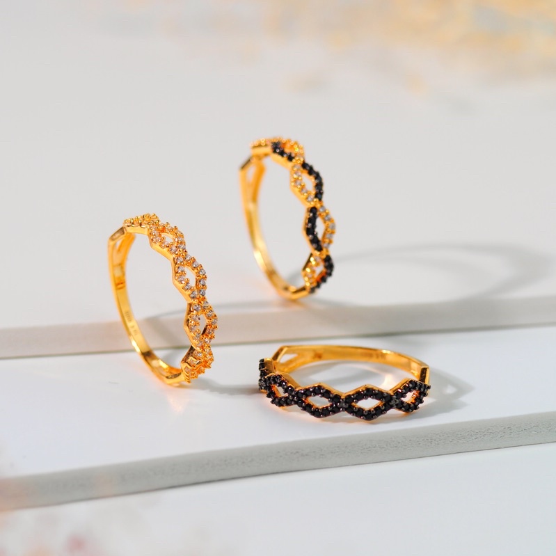 Cincin Emas Gelombang Silang Wajik Mata - Toko Emas Gadjah