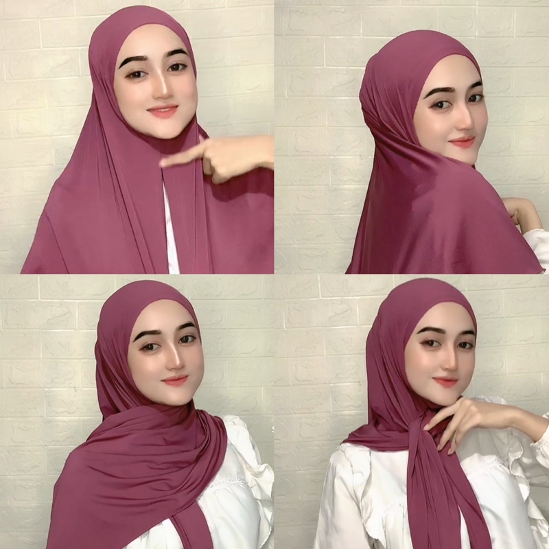 HIJAB JILBAB KERUDUNG SEGITIGA INSTAN OVAL BAHAN JERSEY