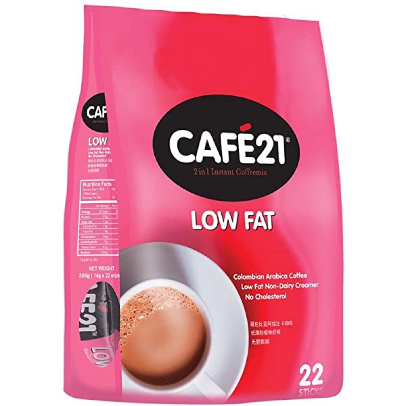 Cafe21 / Cafe 21 2 in 1 Instant Coffeemix Low Fat 22 x 14 Gram