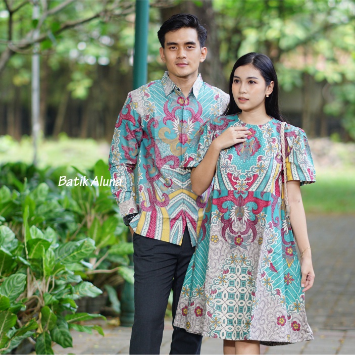 Atasan Batik Blouse Couple Pria Wanita Premium Batik Aluna CBA 071