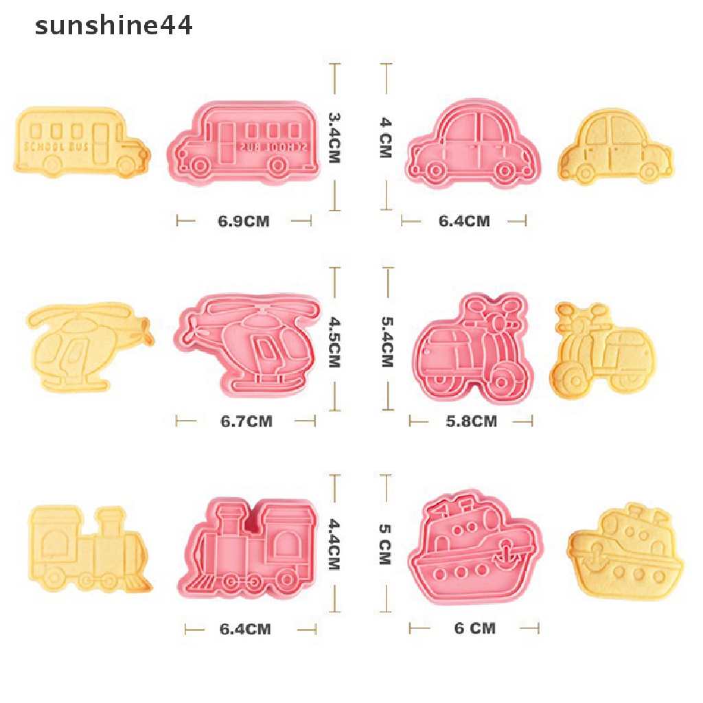 Sunshine 6 Set Cetakan Biskuit / Cokelat Bentuk Transportasi