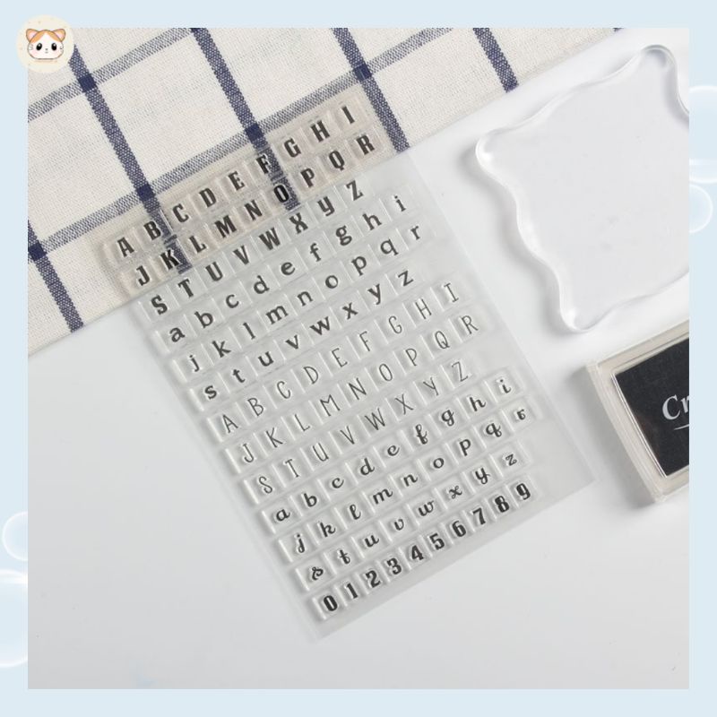 

Stamp Motif Silicone Transparant, Stamp Handle Acrylic, Inkpad | Stempel Motif Dekorasi untuk Journaling, dll