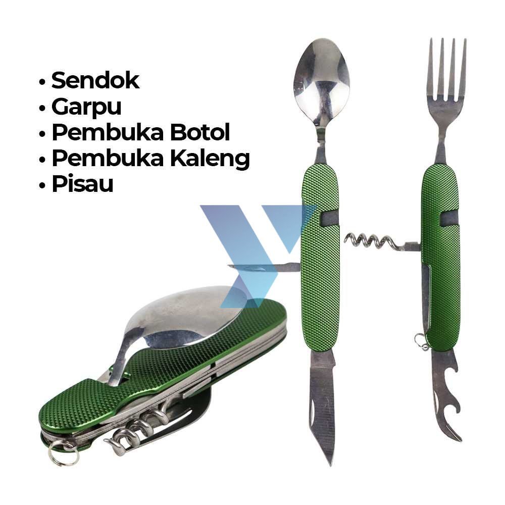 SunnyOutdoor Sendok Garpu Pisau Lipat Foldable Spoon Fork - SV3 ( Al-Yusi )