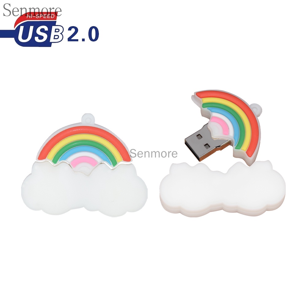 Pendrive 128GB 1GB 8GB 16GB 32GB 64GB Rainbow Cloud 1TB 2TB USB Kecepatan Tinggi