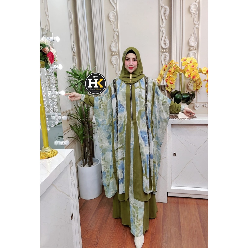 Two In One Set Mecca Series HK By Dermawan ORI Hijab Gamis Syari Kekinian BestSeller Terlaris Termur