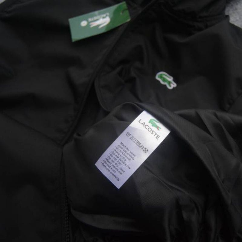 JAKET PREMIUM  LACOSTE BUAYA IJO BORDIR WATERPROOF BLACK HIGH QUALITY CASUAL HYPE FASHION JAKET OUTDOR JAKET ANTI AIR