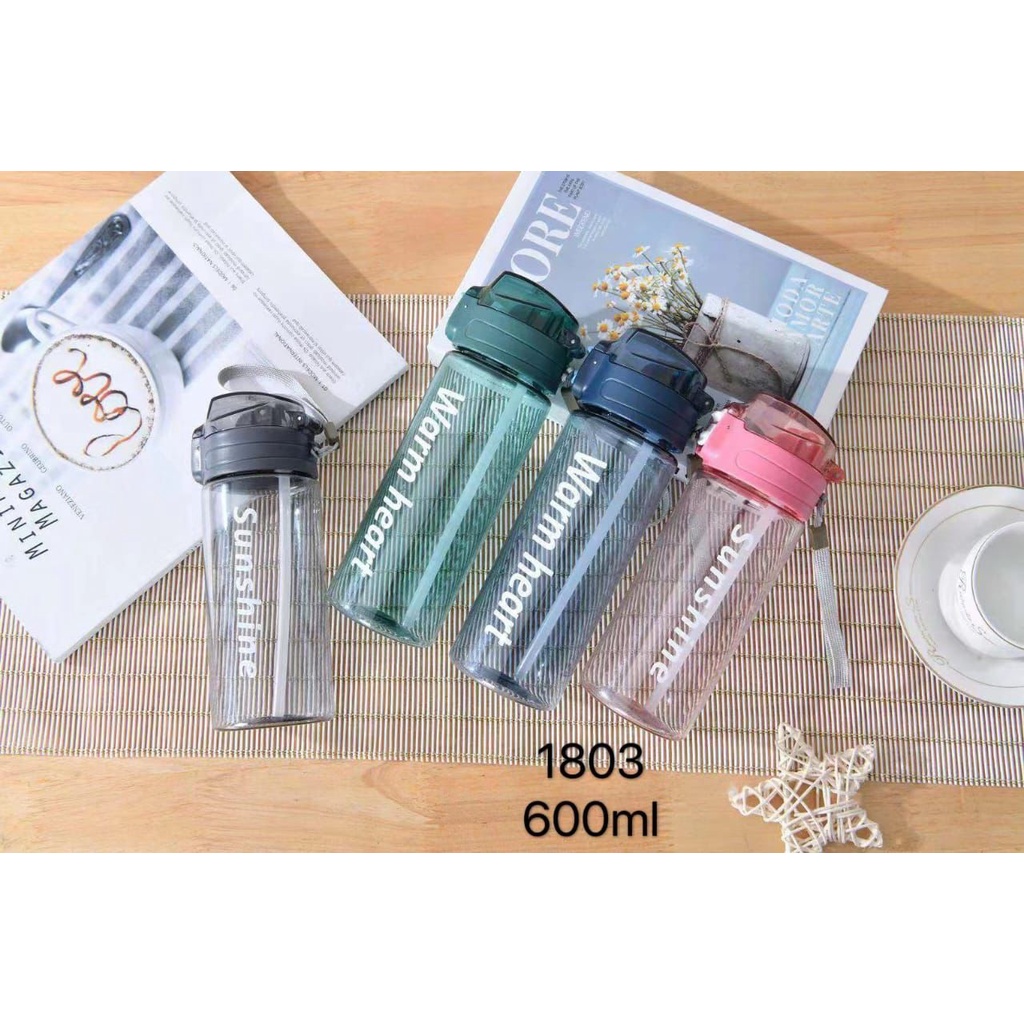 TOKO21GROSIR--BOTOL MINUM SUNSHINE WARM HEART KAPASITAS 600 ML KODE ZY 1803