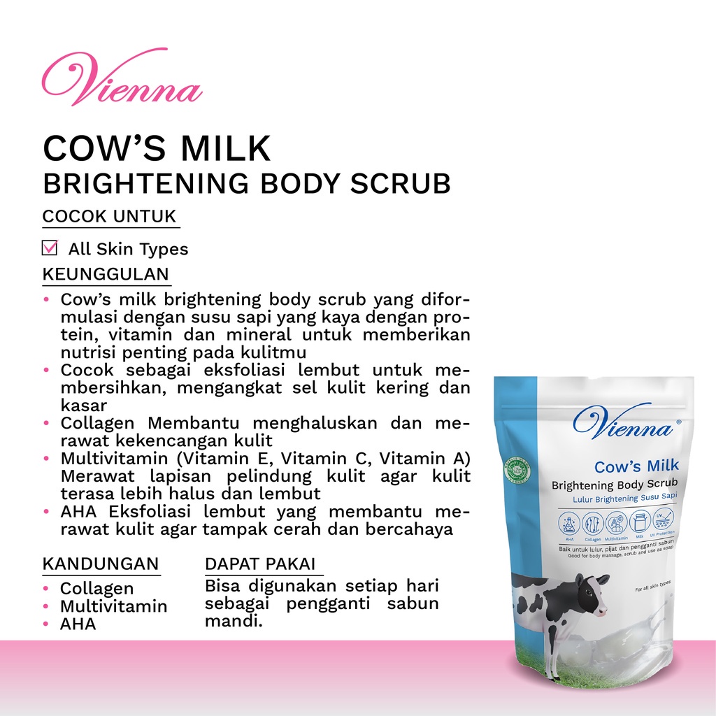 Vienna Brightening  Body Scrub Cows Milk 1kg