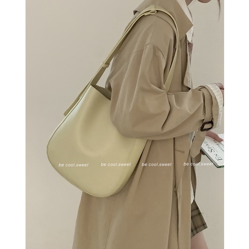 Suhao all-match tas berkapasitas besar wanita 2021 baru fashion trendi Korea tas ember tas ceruk desain tas messenger