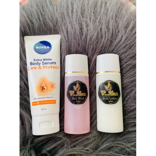 HB V-SKIN PAKET LENGKAP ( HB MALAM PUTIH  LAMA, SABUN PINK, NIVEA )