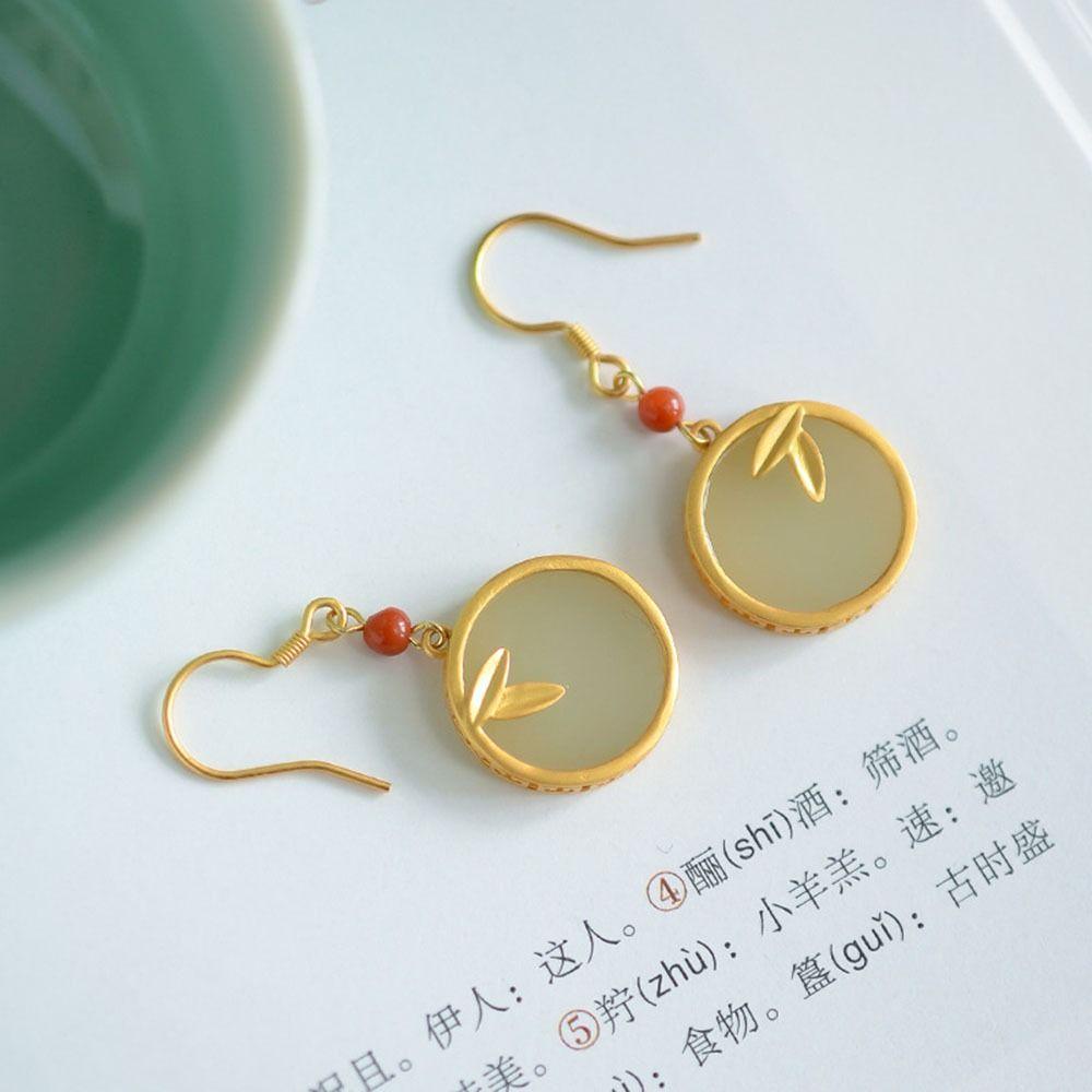 Mxbeauty Anting Giok Keren Indah Sederhana Untuk Wanita Untuk Hadiah Gadis Anting Menjuntai Anting Klasik Wanita Earrings