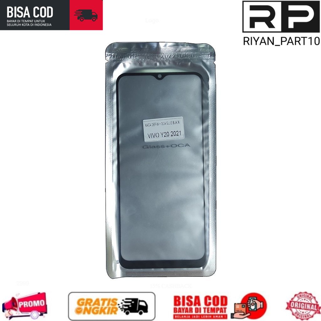 Kaca Lcd + Lem Oca VIVO Y20 2021 - Kaca Depan Kaca Touchscreen Kaca Lcd Ts Tc Ori