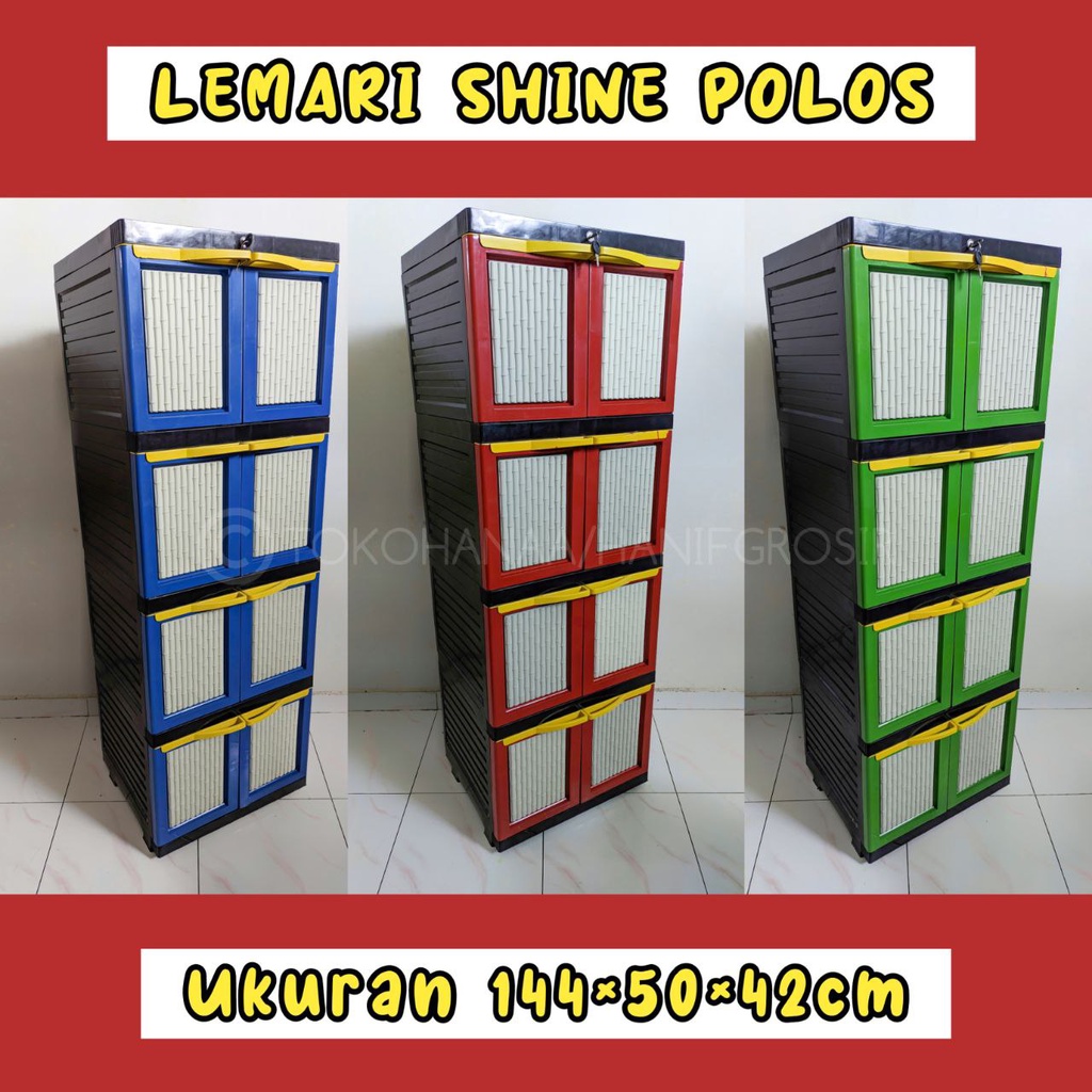 Lemari Plastik SHINE POLOS 4 Susun