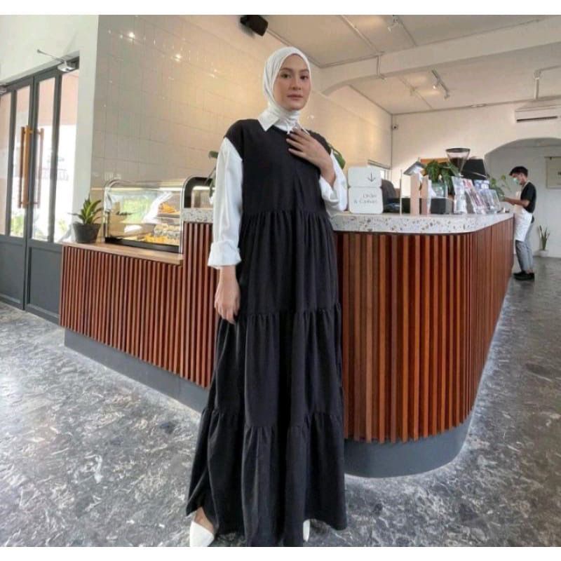 INNER DRESS RAYON | inner rayon dress rimpel tanpa lengan