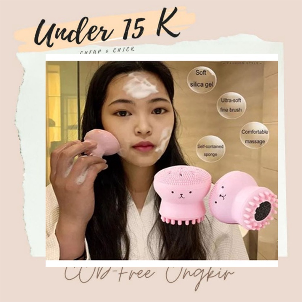 Spons Muka Sikat Pembersih Wajah Bentuk Gurita – AC 71 - alat peralatan Kecantikan Spon sepon sponge